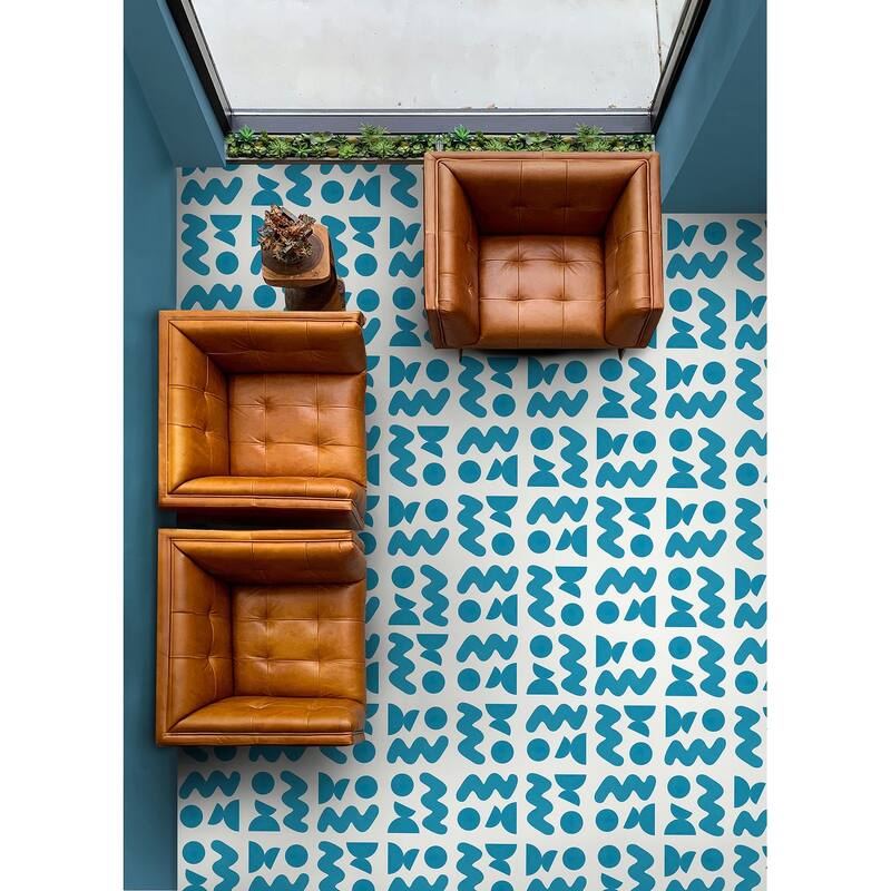 Very Gay Paint Beth Friend Sky Blue Peel and Stick Floor Tiles