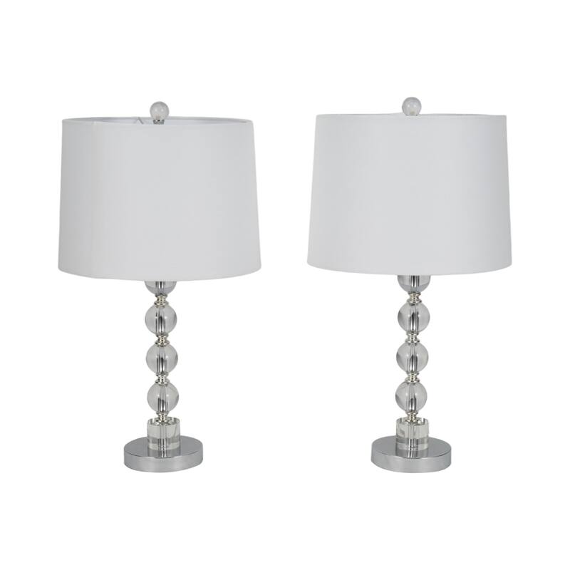 Decorative Glass Table Lamp - Set of 2 - 22.0"