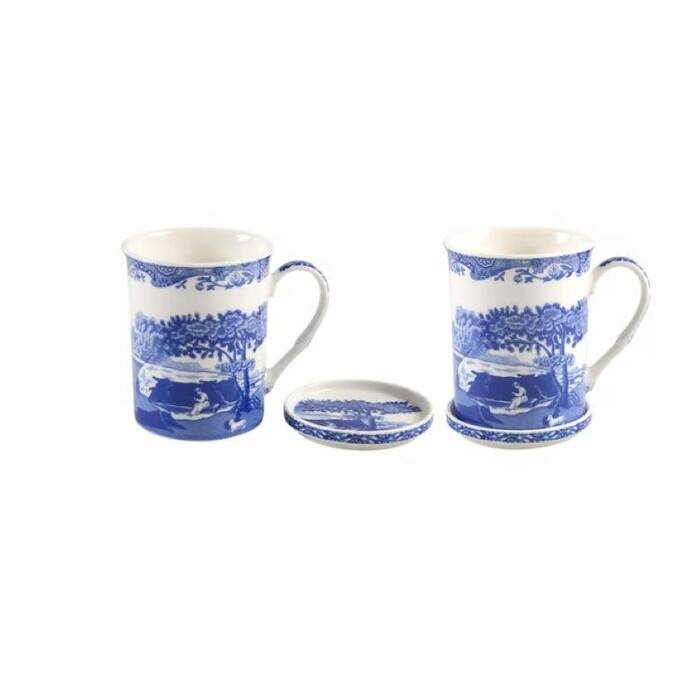 Spode Blue Italian Mug & Coaster Set