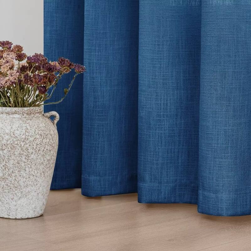 Linen Texture Light Filtering Grommet Panel Pair