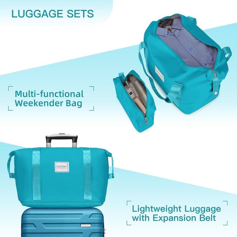6 Piece Luggage Set, Hardside Spinner Suitcases and Duffel Bags