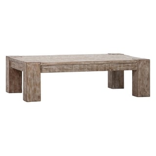 Patrick Rectangular Coffee Table, Natural Wood