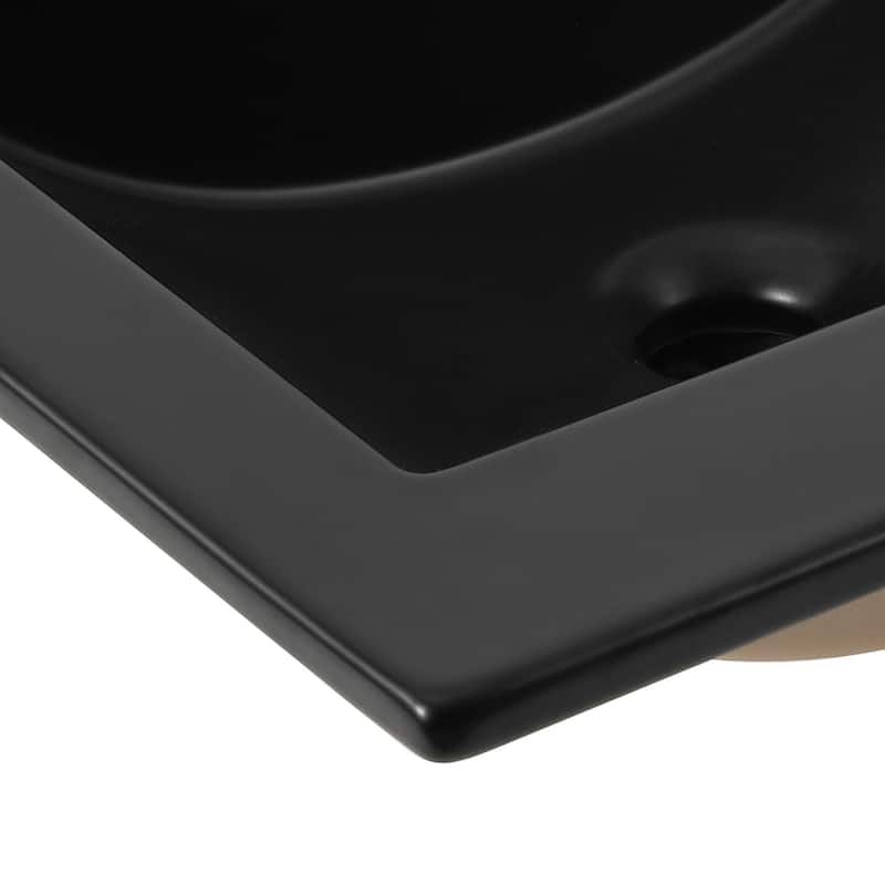 Aubert 3-Hole Classic Contemporary Rectangular Ceramic Single Sink Basin Vanity Top, by JONATHAN Y