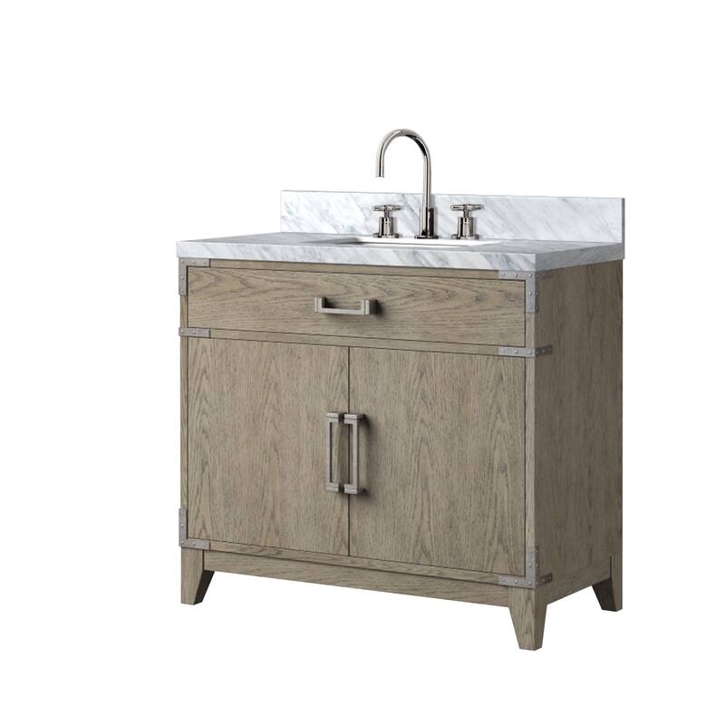 Laurel Bath Vanity Carrara Marble Top, Sink and Faucet