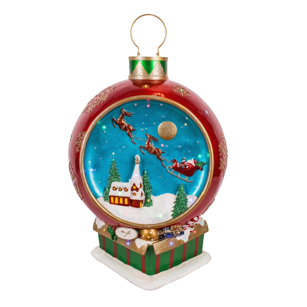 National Tree Company 34 in.Santa's Sleigh Ornament with Multicolor Lights and Music - 34 in