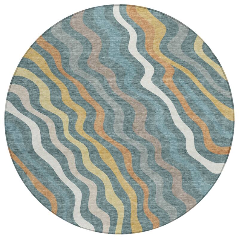 Machine Washable Indoor/ Outdoor Modern Eureka Chantille Rug