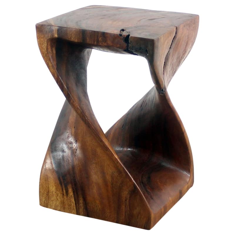 Haussmann® Original Wood Twist Stool 12 X 12 X 18 In High Walnut Oil - 12 x 12 x 18