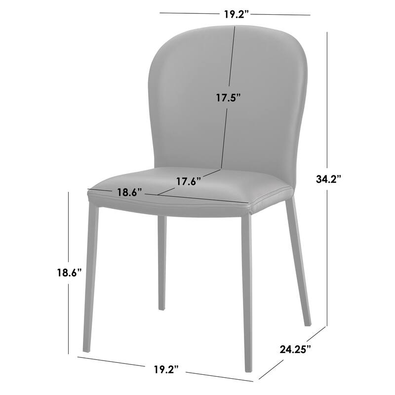 Lifestorey Katherine Leather Dining Chair (Set of 2)