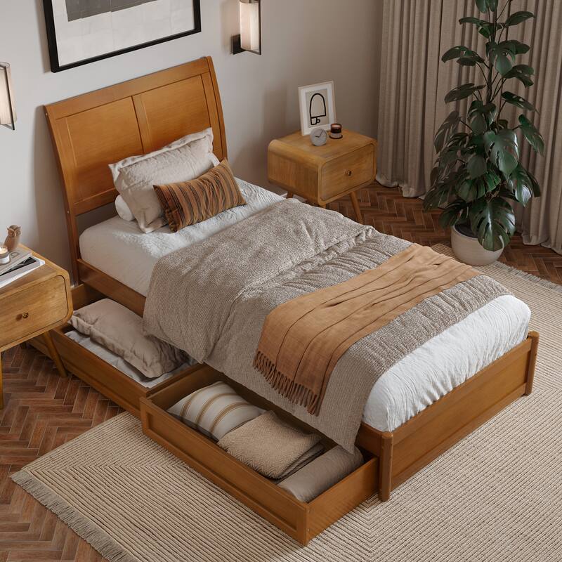 Andorra Platform Bed with Panel Footboard and Storage Drawers
