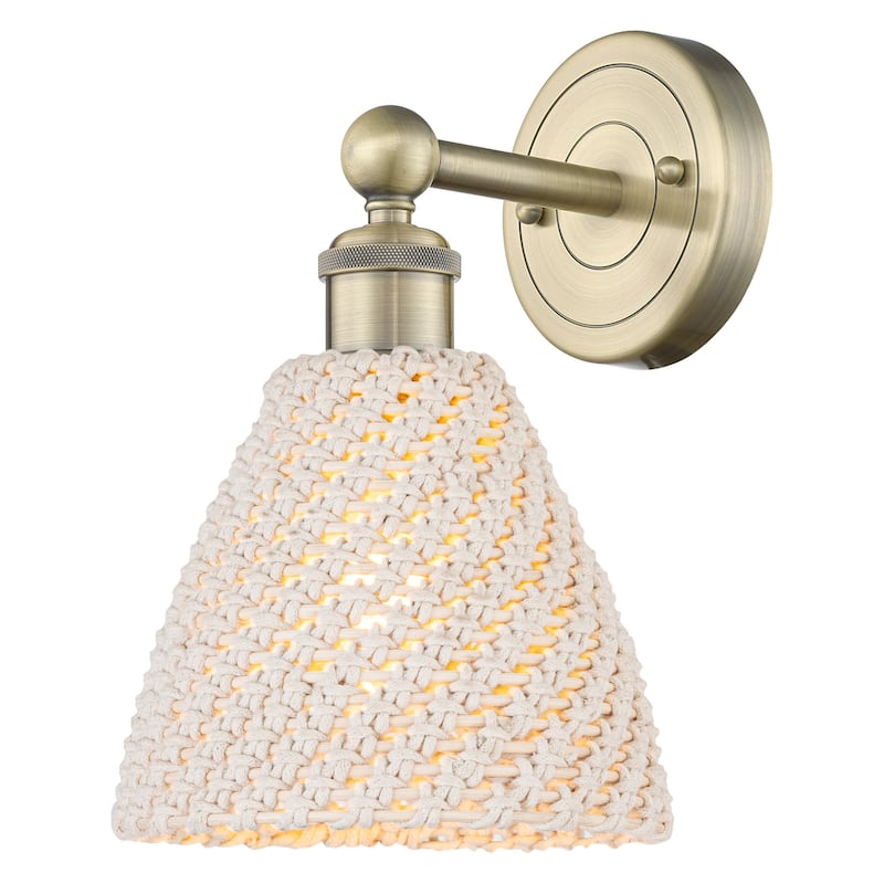 Innovations Lighting 616-1W-12-8 Bristol Natural Sconce Bristol - Antique Brass / Natural