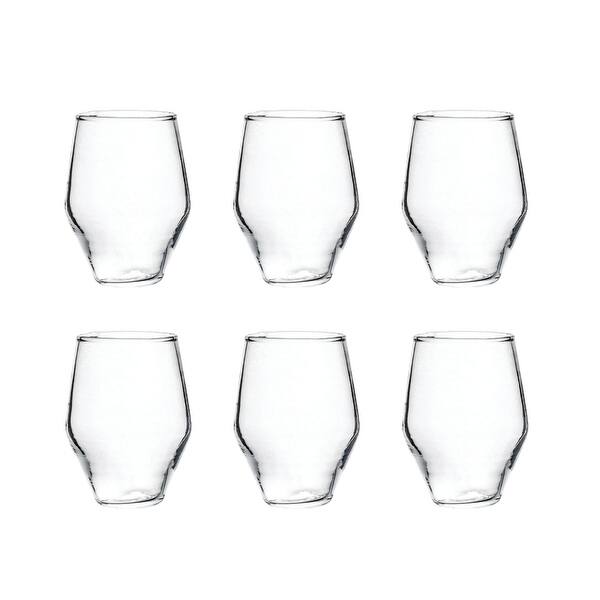 Creative Co-Op 3.25 Inches Round Drinking Glass, Clear, Set of 6