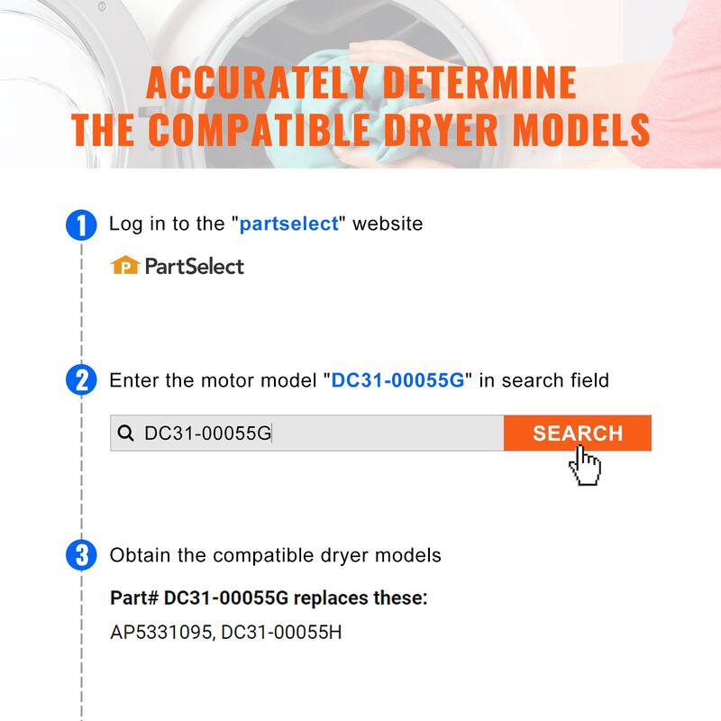 Dryer Motor Compatible with Samsung Kenmore Dryer