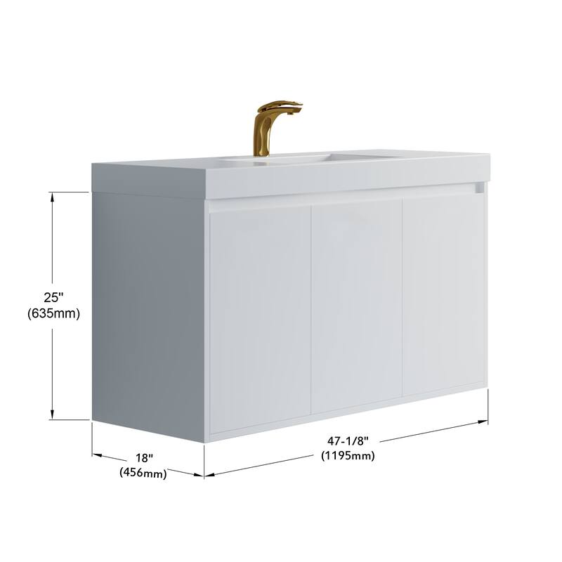 Kennan 48" Single Bathroom Vanity Set with Rectangle Legs