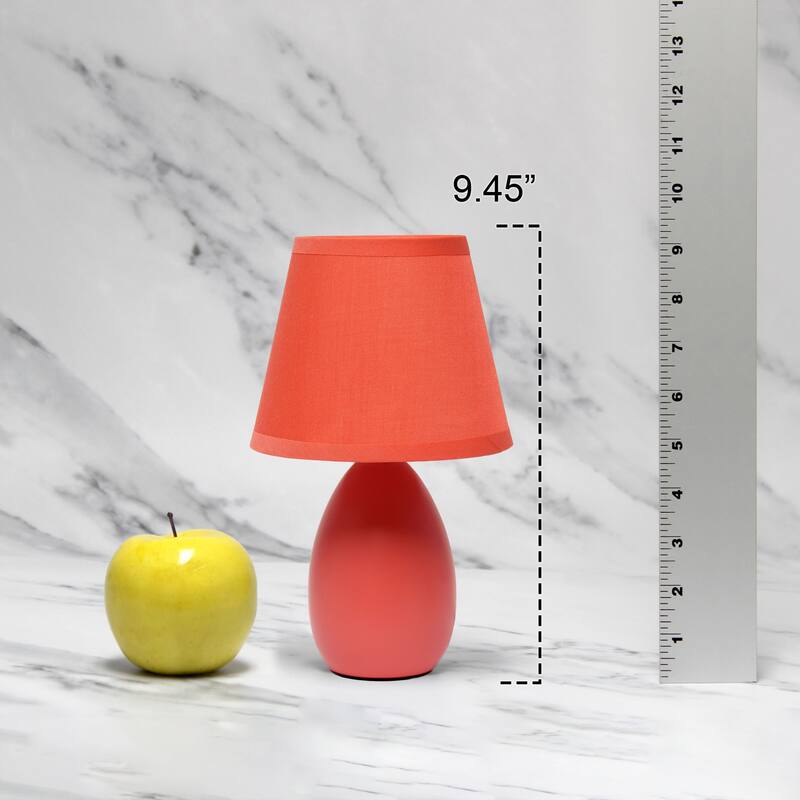 9.45" Petite Oblong Lamp 2 Pack Set w Matching Fabric Shade