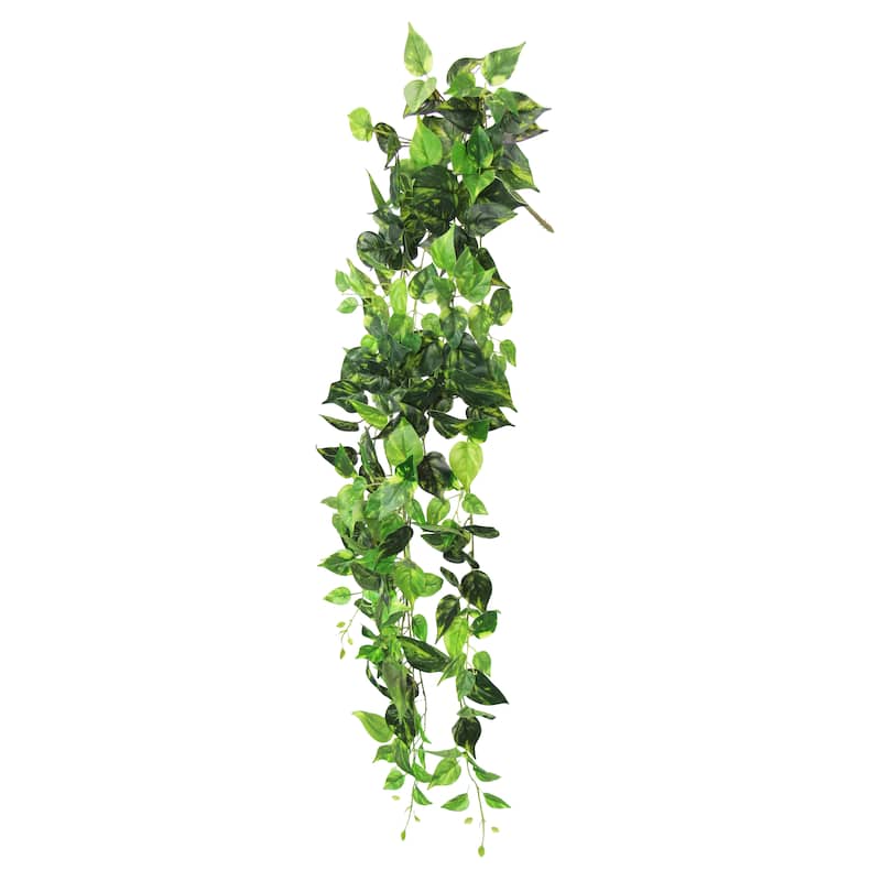 Artificial Pothos Ivy Leaf Vine Hanging Plant Greenery Foliage Bush 51in - 51" L x 12" W x 6" DP