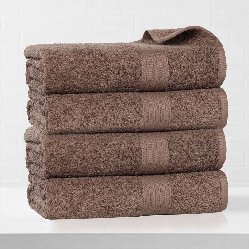 Eco-Friendly Sustainable Cotton Bath Towel by Superior (Set of 4) - Coffee