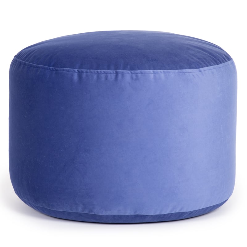 Belgique Velvety Indoor Pouf by Gouchee Home - Blue