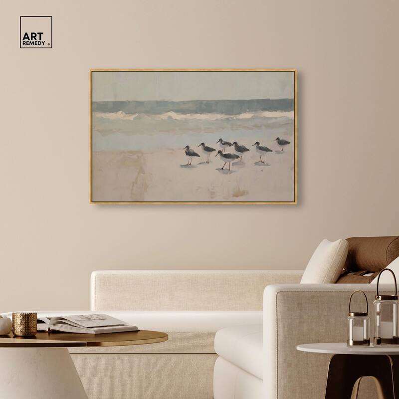 Seagulls at the Beach II Canvas by Art Remedy