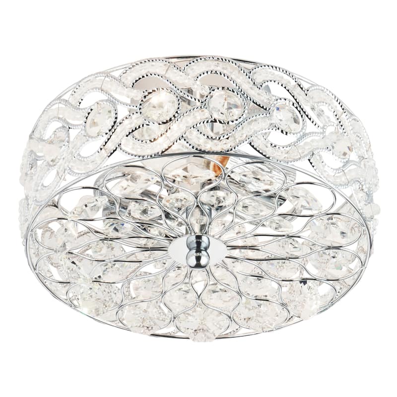 River of Goods Olivia Braided Metal and Crystal 11.5-inch Semi-Flush Mount Ceiling Light - 11.5" x 11.5" x 6.375"