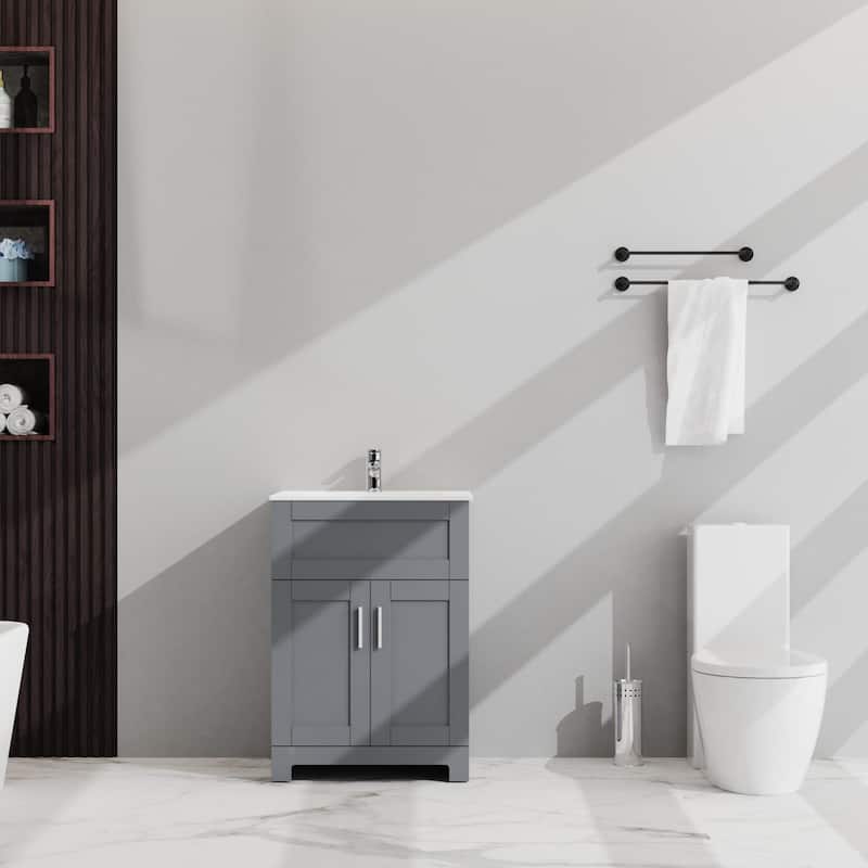 24" Bathroom Sink Vanity Laundry Utility Cabinet