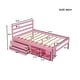 preview thumbnail 3 of 5, Wood Platform Bed with Removable Storage Shelves, Built-in Two Storage Drawers