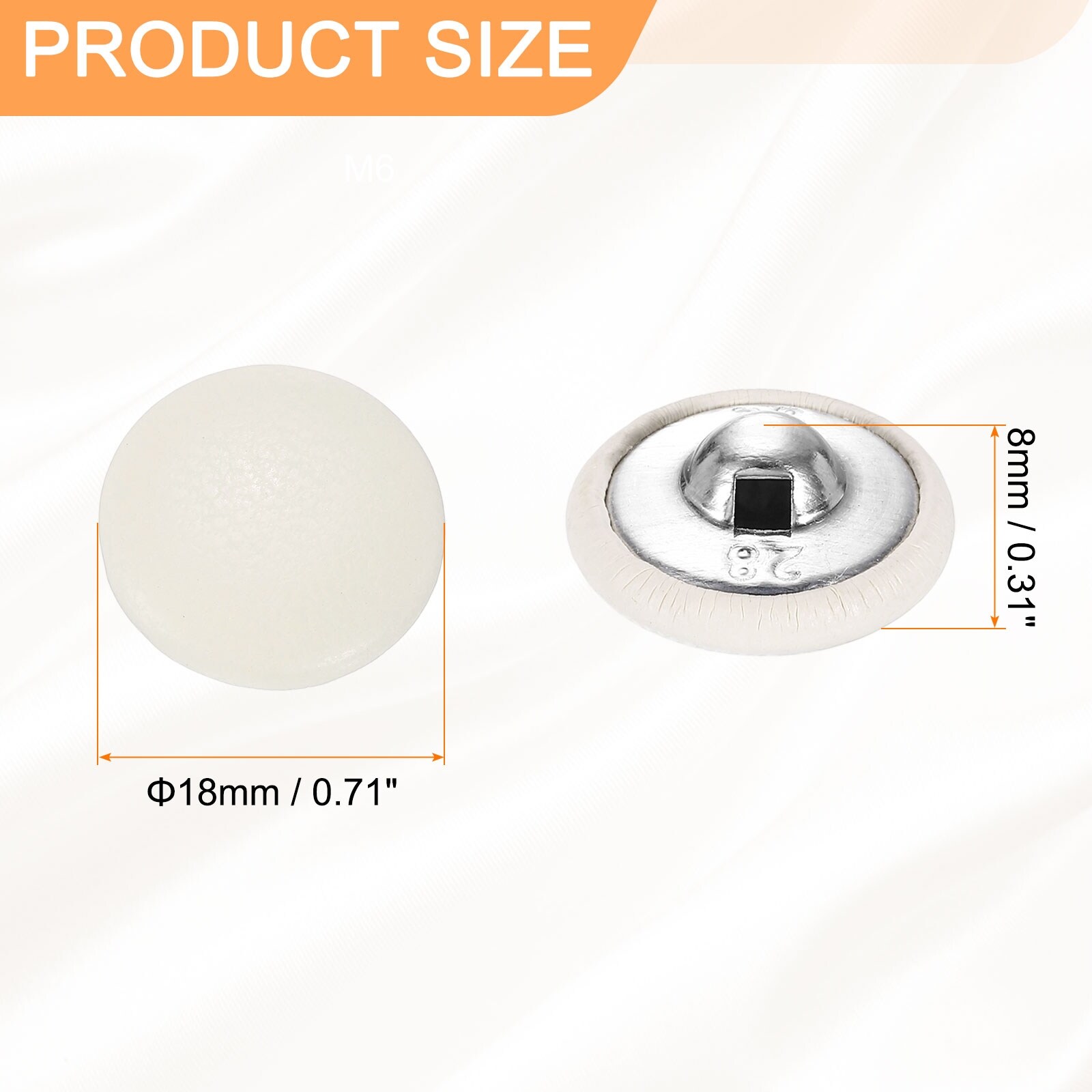 PU Leather Covered Buttons Diameter Round Aluminum Shank Craft Replacement Sewing Button for Clothing Decoration DIY Accessories