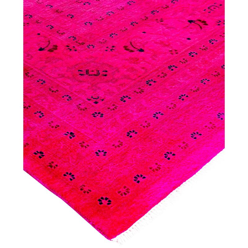 Overdyed One-of-a-Kind Hand-Knotted Area Rug - Pink - 10' 1" x 13' 10"