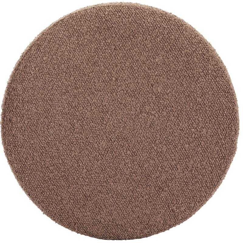 Boucle Tufted Round Storage Ottoman with Removable Tray Foot Stool