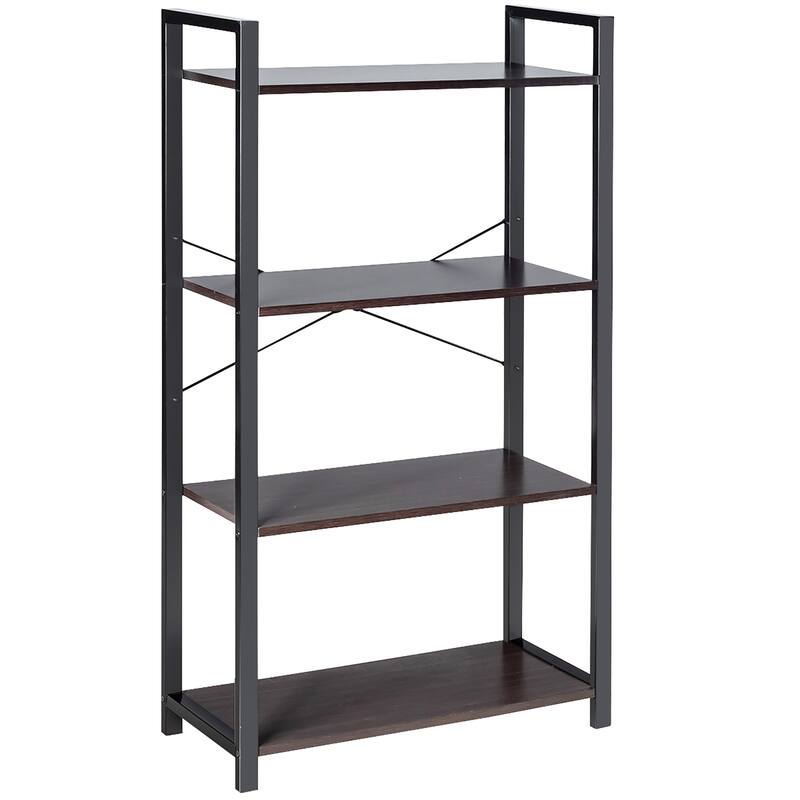 Costway 4-Tier Bookshelf Industrial Bookcase Diaplay Shelf Storage