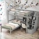 preview thumbnail 20 of 34, Twin Size Loft Bed with a Stand-alone Bed, Desk, Shelves and Drawers