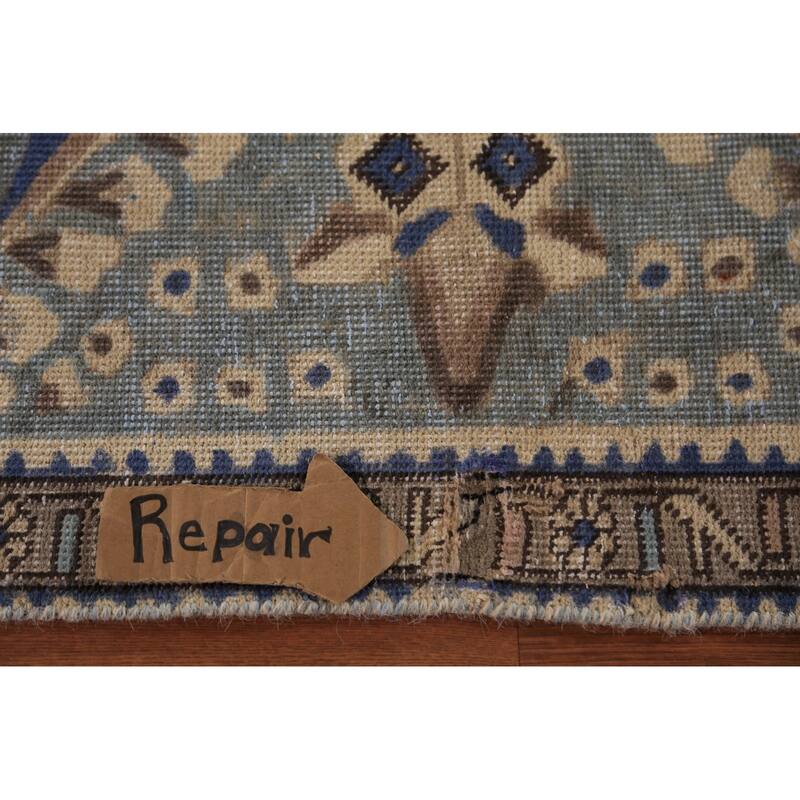 Blue Tabriz Persian Area Rug Handmade Traditional Wool Carpet - 9'7"x 12'3"
