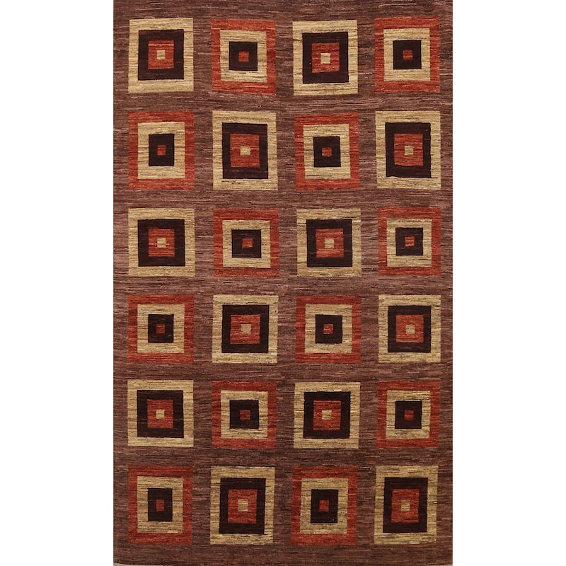 Geometric Gabbeh Kashkoli Oriental Area Rug Wool Hand-knotted - 6'6" x 9'2"