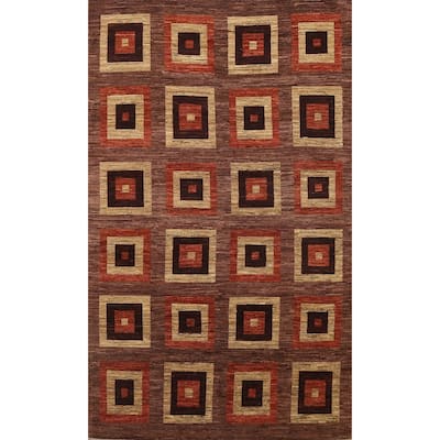 Geometric Gabbeh Kashkoli Oriental Area Rug Wool Hand-knotted - 6'6" x 9'2"