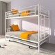 preview thumbnail 40 of 71, Twin over Twin Elegance Clean-Lined Bunk Bed, Heavy Duty Metal Structure Bunk Bed Frame Steel Slat Support(No Box Spring Needed)