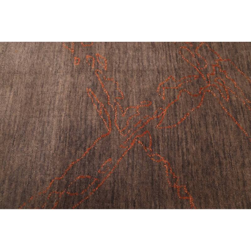 ECARPETGALLERY Hand Loomed Loreto Grey Viscose, Wool Rug - 5'4 x 7'7