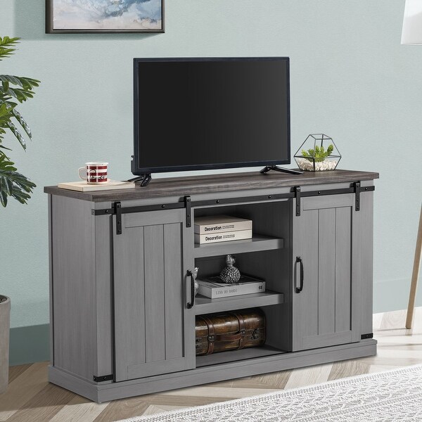Barn Door 54-inch Rustic TV Stand. Opens flyout.