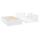 preview thumbnail 10 of 118, Wood Cribs Convertible Toddler Bed with Fence Guardrails and 2 Drawers Split into Independent Floor Bed and Daybed Slat Support