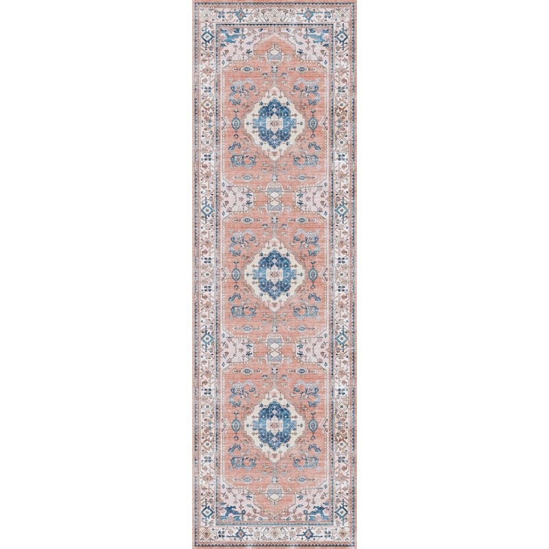 Fife Power Loomed Distressed Abstract Non Skid Stain Resistant Low Pile Area Rug By HomeRoots - 90' X '27' X '0.25