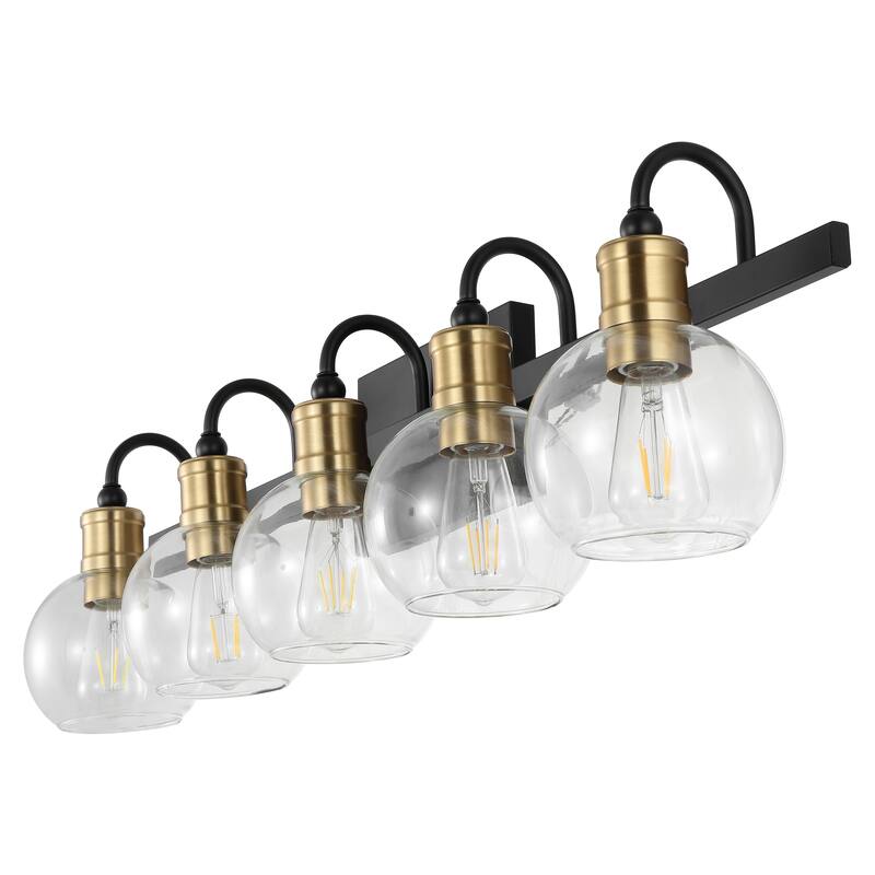 Kurtz Iron/Glass Rustic Vintage LED Vanity Light, by JONATHAN Y