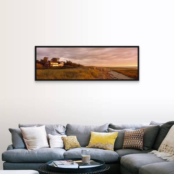 Wallpaper Shop Cape Cod Beach House At Sunset Ma Black Float Frame Canvas For Android