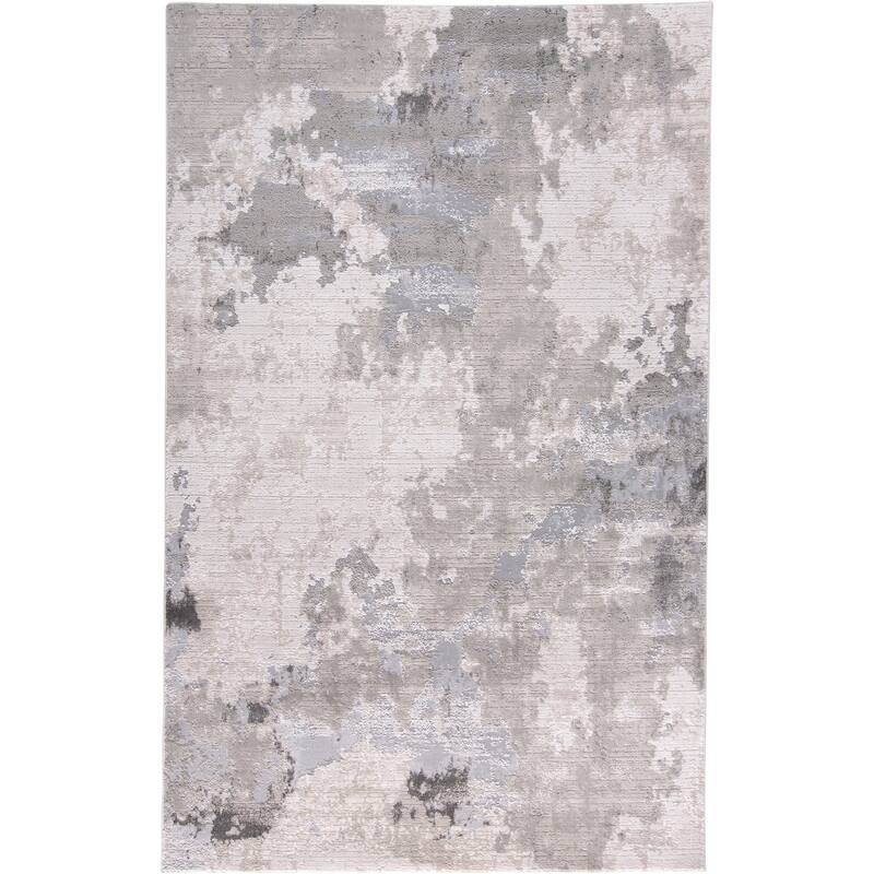Feizy FZRG90006 Sabin 5' x 8' Abstract Rectangular Area Rug From the - Fossil Gray