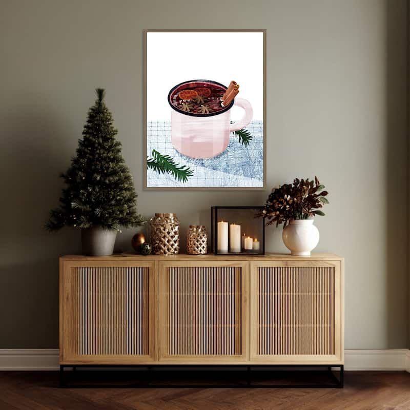 Mulled Wine by Goed Blauw (23 x 30 in.), Framed Canvas Wall Art Print - Sylvie Dark Gold