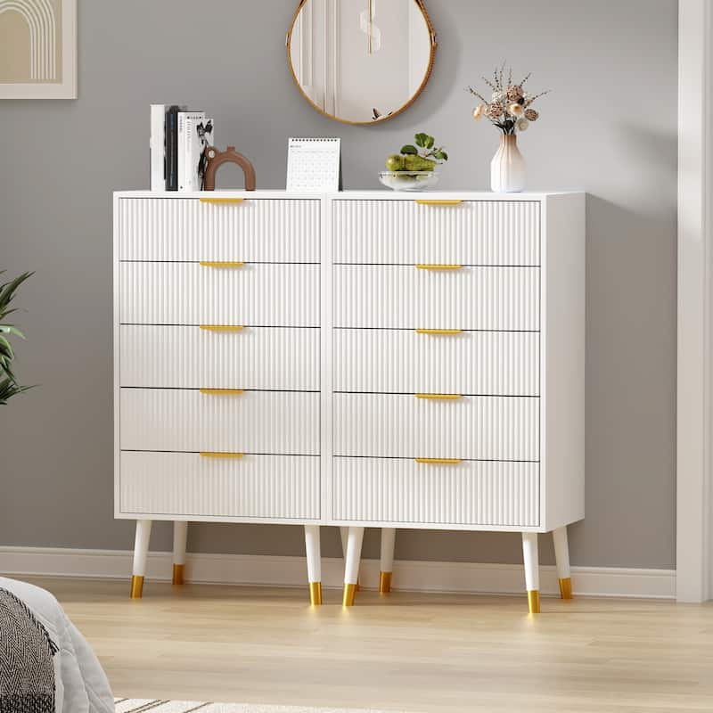 5 Drawer Dresser for Bedroom - White