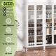 preview thumbnail 2 of 18, Kitchen Pantry Cabinet Glass Display Storage Buffet Sideboards with Glass Doors and 4 Adjustable Shelves