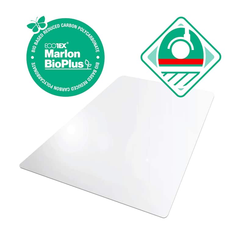 Floortex® Ecotex® BioPlus Eco Friendly Carbon Neutral Polycarbonate Chair Mat for Hard Floors - 29" x 47"