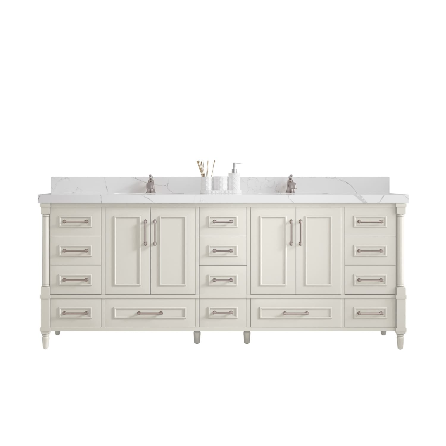 Willow Collections 84 in. W x 22 in. D Aberdeen Double Bowl Sink Bathroom Vanity with Countertop