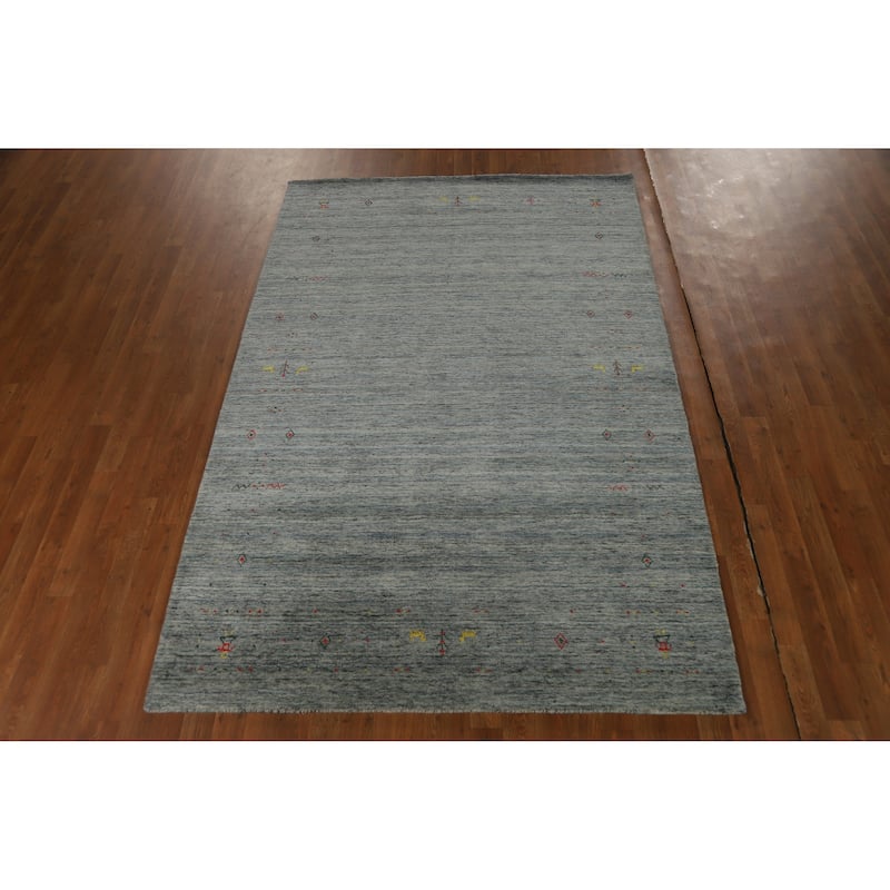 Hand Knotted Oriental 100% Wool Carpet Tribal Tribal Multi-Colored Gabbeh Area Rug - 7' 11'' X 5' 3''