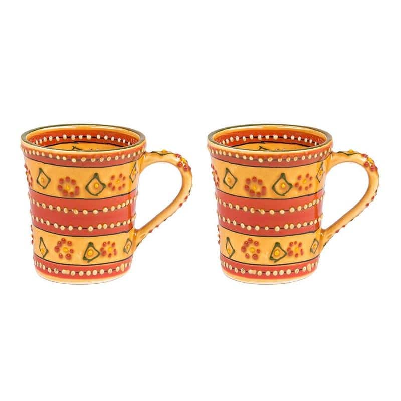 The Curated Nomad Somerset Handmade Pottery Flared Mugs (Set of 2)