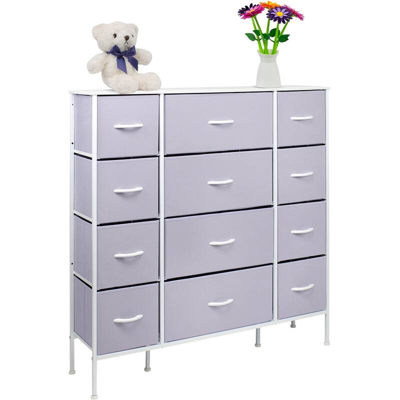 Sorbus Extra-large Steel and Fabric 12-drawer Dresser