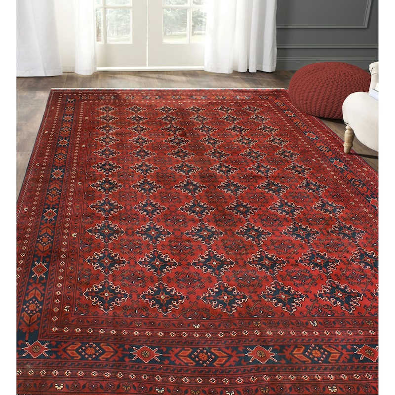 Khal Mohammadi Noslen Burgundy/Navy Rug - 7'11" x 11'3"